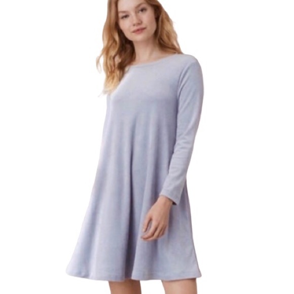 Lou & Grey Dresses & Skirts - LOU & GREY PLUSH VELVET LONG SLEEVE SWING DRESS